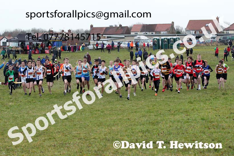 Boys under-15s, 2021 North Eastern Cross Country Championships, Sedgefield. Photo: David T. Hewitson/Sports for All Pics